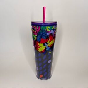 Starbucks Summer 2023 Tropical Blue Floral Hibiscus Venti Cold Cup Tumblers